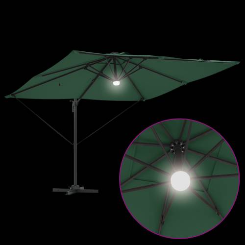 Kantilever Roma Suncobran s LED-ima Zeleni 286x285x270 cm Aluminij Cijena
