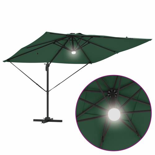 Kantilever Roma Suncobran s LED-ima Zeleni 286x285x270 cm Aluminij Cijena