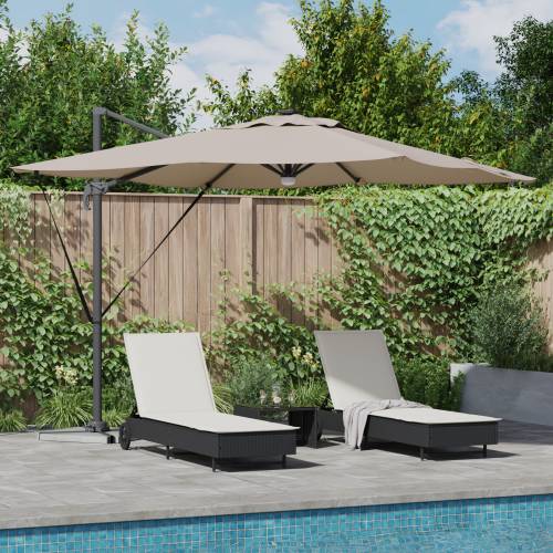 Kantilever Roma Suncobran s LED-ovima Taupe 286x285x270 cm Aluminij Cijena
