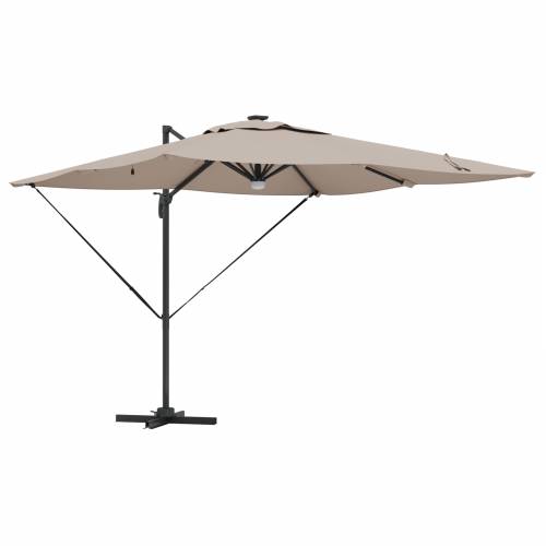 Kantilever Roma Suncobran s LED-ovima Taupe 286x285x270 cm Aluminij Cijena
