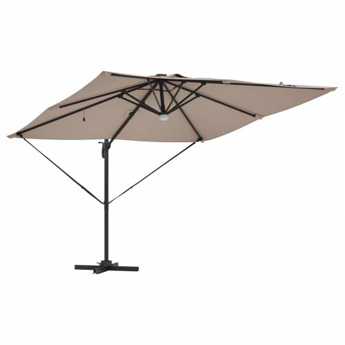 Kantilever Roma Suncobran s LED-ovima Taupe 286x285x270 cm Aluminij Cijena