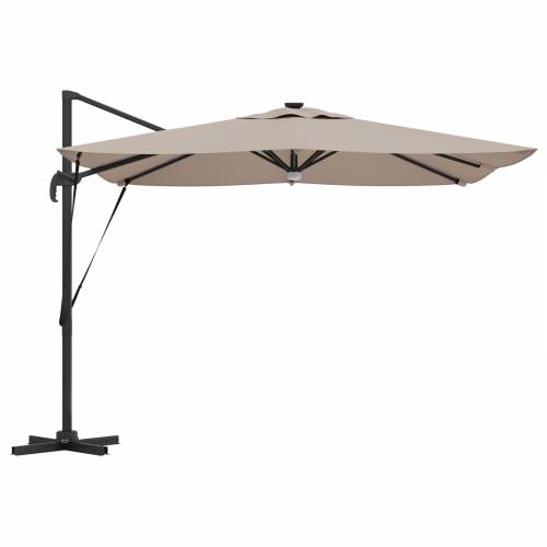 Kantilever Roma Suncobran s LED-ovima Taupe 286x285x270 cm Aluminij Cijena