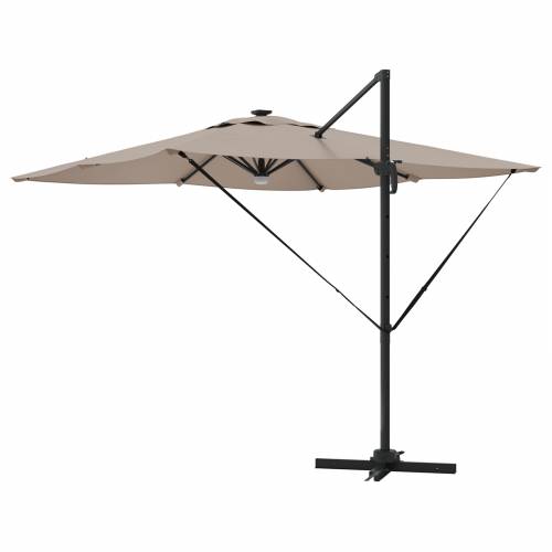 Kantilever Roma Suncobran s LED-ovima Taupe 286x285x270 cm Aluminij Cijena