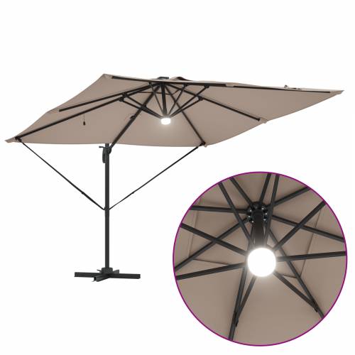 Kantilever Roma Suncobran s LED-ovima Taupe 286x285x270 cm Aluminij Cijena