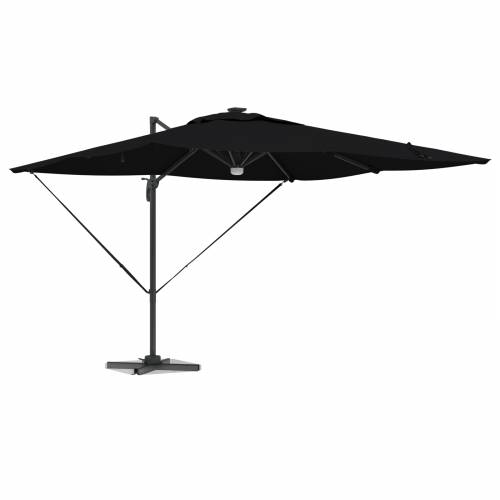 samostojeći Roma suncobran s LED-ima crni 286x285x270 cm aluminij Cijena