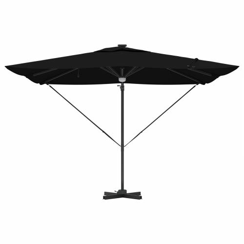 samostojeći Roma suncobran s LED-ima crni 286x285x270 cm aluminij Cijena