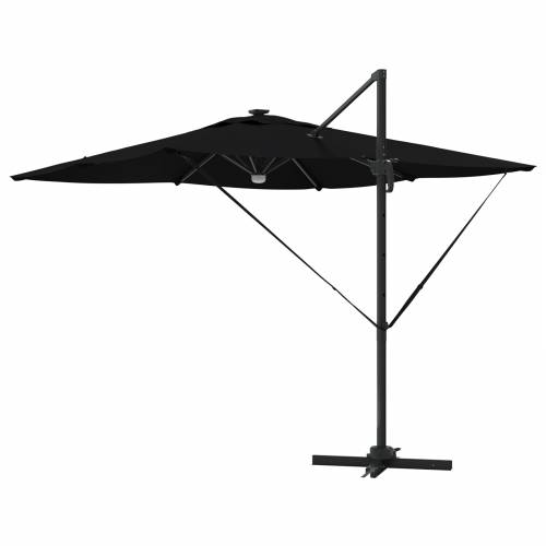 samostojeći Roma suncobran s LED-ima crni 286x285x270 cm aluminij Cijena
