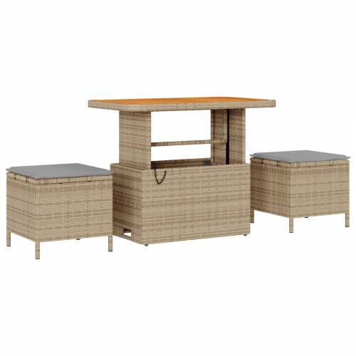 set od 10 komada vrtnih sofa s jastučićima bež poly rattan akacija Cijena