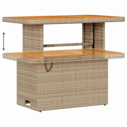 set od 10 komada vrtnih sofa s jastučićima bež poly rattan akacija Cijena