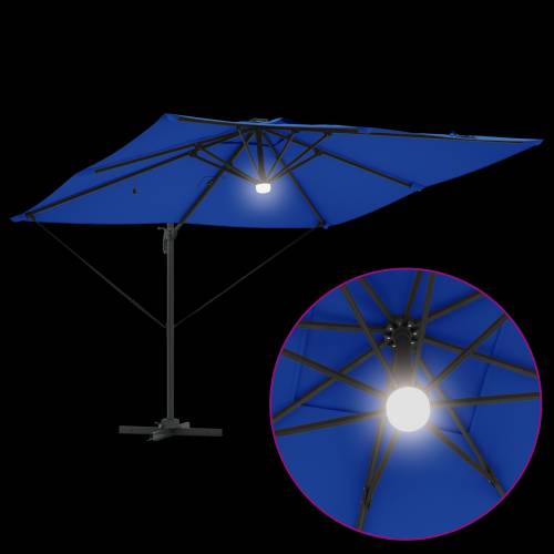 Cantilever Roma Suncobran s LED-ima Azurna Plava 286x285x270 cm Aluminij Cijena