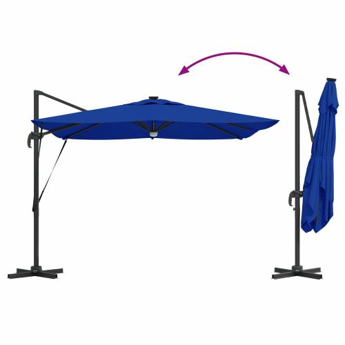 Cantilever Roma Suncobran s LED-ima Azurna Plava 286x285x270 cm Aluminij Cijena