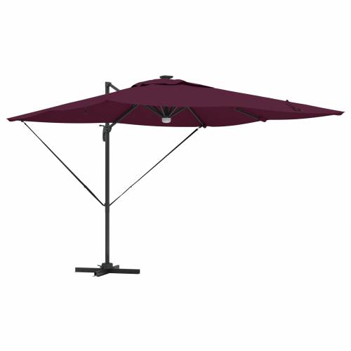 Kantilever Roma Suncobran s LED-ima Bordo crvena 286x285x270 cm Aluminij Cijena