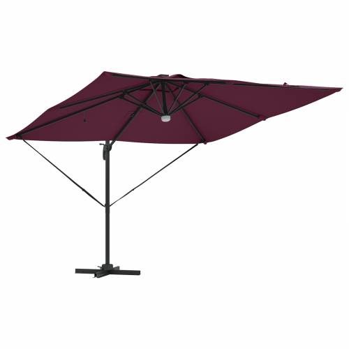 Kantilever Roma Suncobran s LED-ima Bordo crvena 286x285x270 cm Aluminij Cijena
