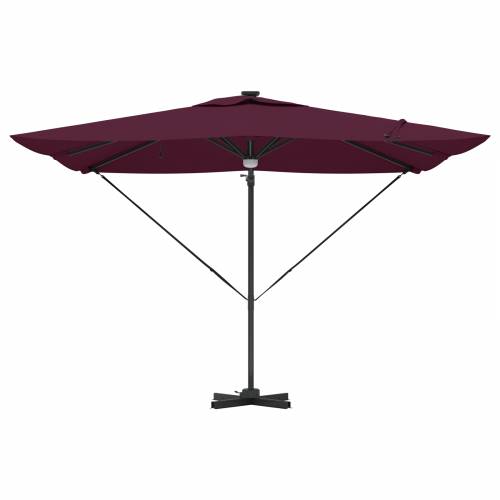 Kantilever Roma Suncobran s LED-ima Bordo crvena 286x285x270 cm Aluminij Cijena