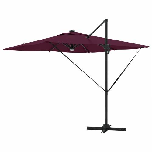 Kantilever Roma Suncobran s LED-ima Bordo crvena 286x285x270 cm Aluminij Cijena