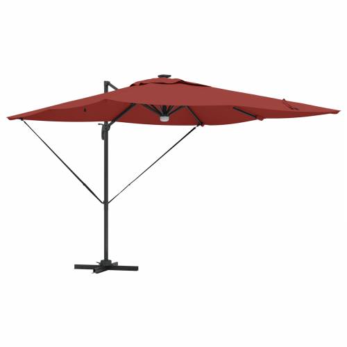 Cantilever Roma suncobran s LED svjetlima Terakota 286x285x270 cm Aluminij Cijena