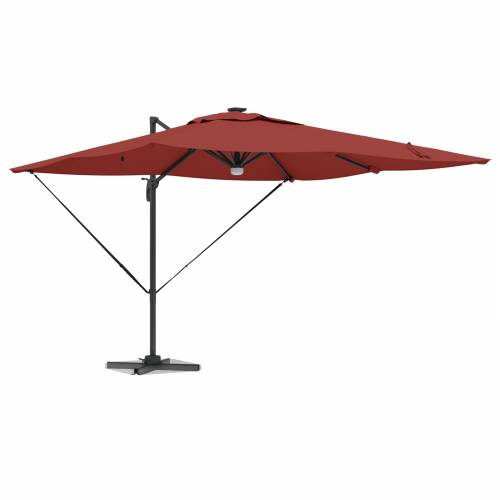 Cantilever Roma suncobran s LED svjetlima Terakota 286x285x270 cm Aluminij Cijena