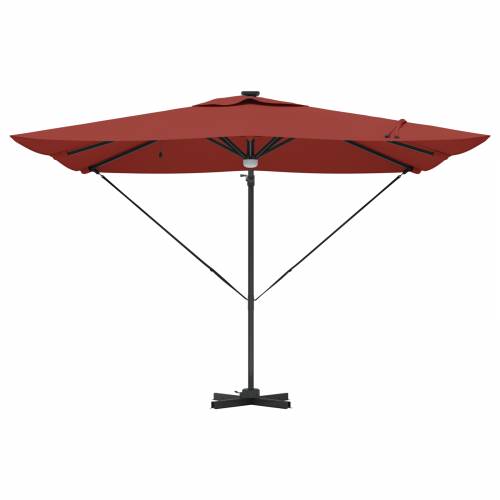 Cantilever Roma suncobran s LED svjetlima Terakota 286x285x270 cm Aluminij Cijena