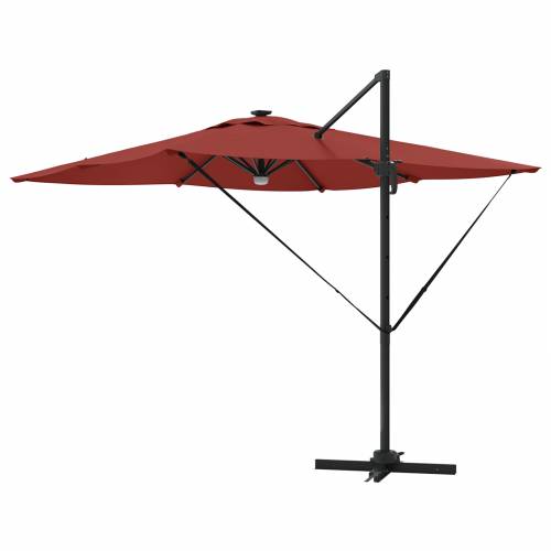 Cantilever Roma suncobran s LED svjetlima Terakota 286x285x270 cm Aluminij Cijena
