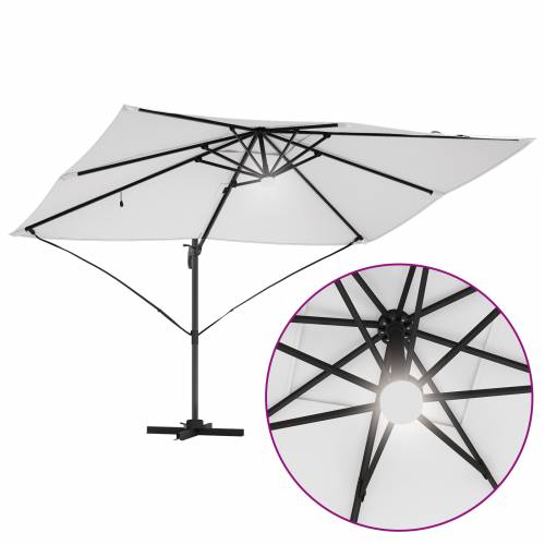 Kantilever Suncobran Bež Poliester, Aluminij Velik Sklopiv Cijena