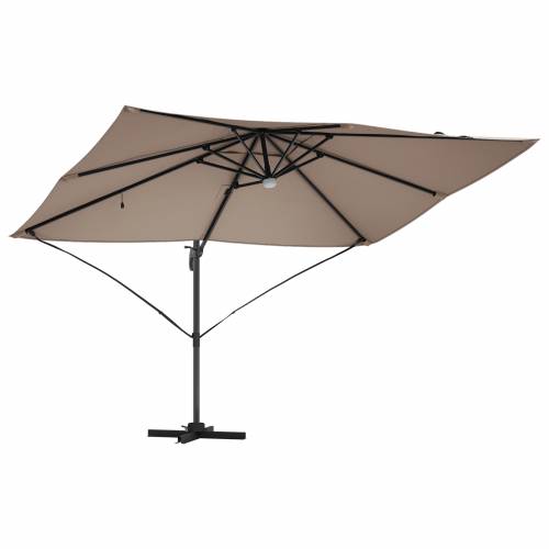 Suncobran s pomičnim postoljem - Taupe Taupe Tkanina Veliki Cijena