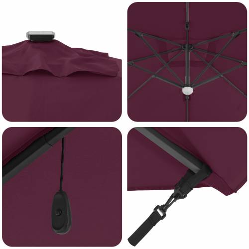 Suncobran s nosačem - Bordo crvena Bordo crvena Metal i tkanina Cijena