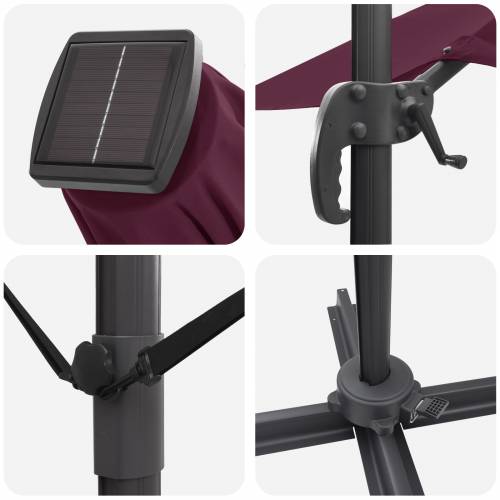 Suncobran s nosačem - Bordo crvena Bordo crvena Metal i tkanina Cijena