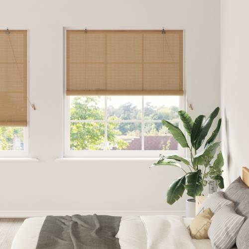 Zavjese i sjenila Svijetlosmeđa 150 x 220 cm bambus Cijena