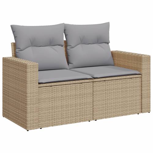 14-dijelni vrtni sofa set s jastučićima bež poli ratana akacije Cijena