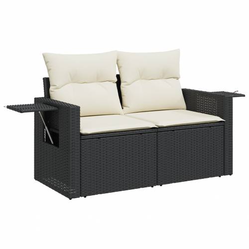Set od 8 komada vrtnih sofa s jastučićima crne poli ratan akacije Cijena