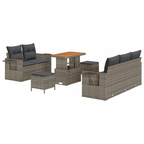 Set vrtnih sofa od 8 komada s jastučićima siva poli ratan akacija Cijena