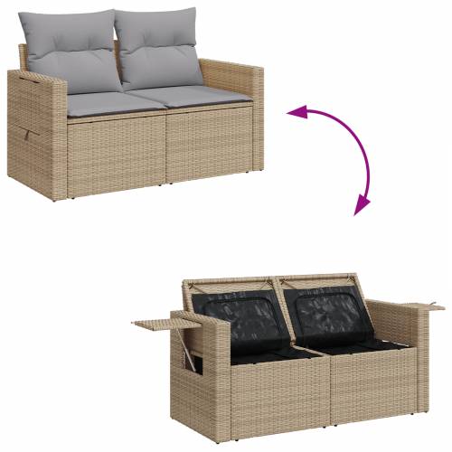 10-dijelni vrtni sofa set s jastučićima bež poliratan akacija Cijena