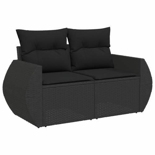 8-dijelni vrtni sofa set s jastučićima crna poli ratan akacija Cijena