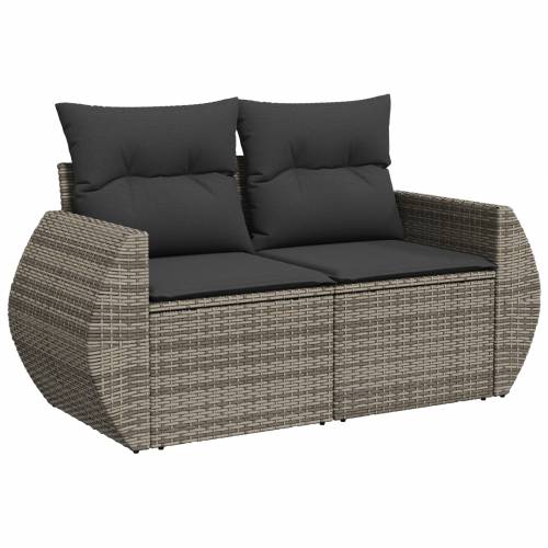 11-dijelni vrtni set sofa s jastučićima siva Poli Ratan Cijena
