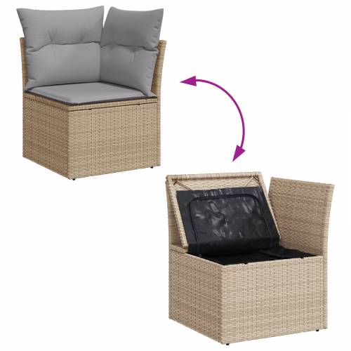 8-dijelni vrtni sofa set s jastučićima Bež Poli Ratan Akacija Cijena