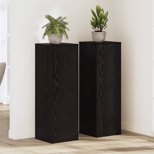 stalci za biljke 2 kom crni hrast 66x33x100 cm konstruirano drvo Cijena