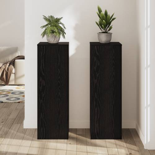 stalci za biljke 2 kom crni hrast 66x33x100 cm konstruirano drvo Cijena