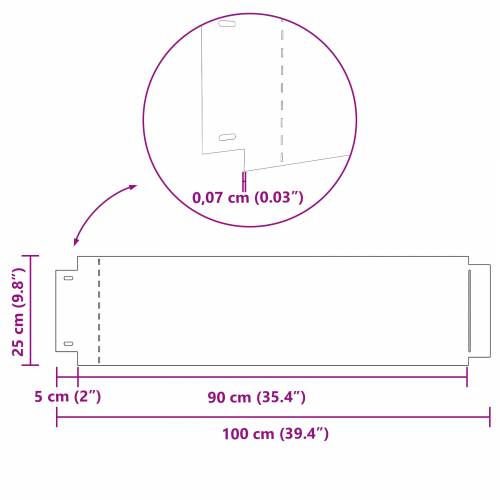 Ograde za travnjake 30 kom 25x100 cm Fleksibilni pocinčani čelik Cijena