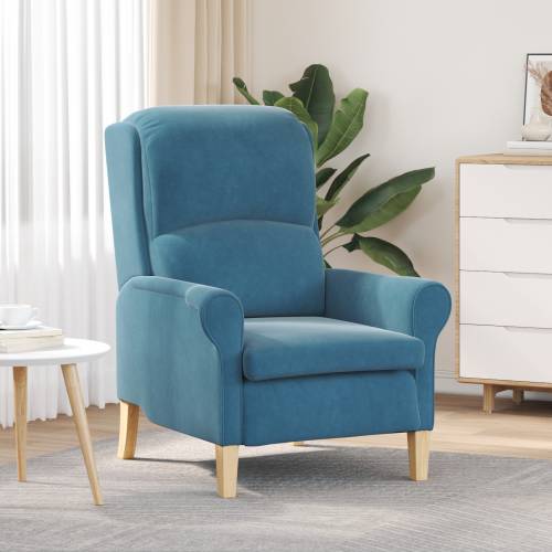 Plava fotelja Plava Tkanina, Drvo Standard Ergonomska Cijena