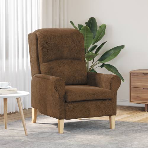 Moderna Fotelja Smeđa Tkanina, Drvo Standard Ergonomska Fotelja Cijena
