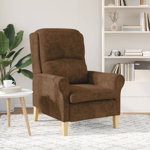 Moderna Fotelja Smeđa Tkanina, Drvo Standard Ergonomska Fotelja Cijena