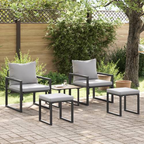 Sjedeća garnitura za vrt 4 pcs Crna 61 x 72.5 x 71 cm Čelik Cijena
