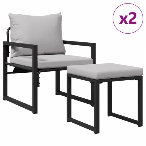 Sjedeća garnitura za vrt 4 pcs Crna 61 x 72.5 x 71 cm Čelik Cijena