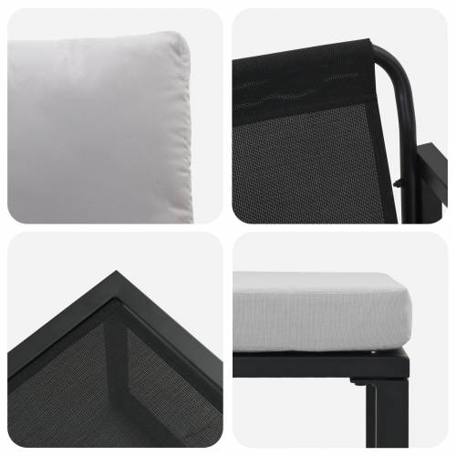 Sjedeća garnitura za vrt 4 pcs Crna 61 x 72.5 x 71 cm Čelik Cijena