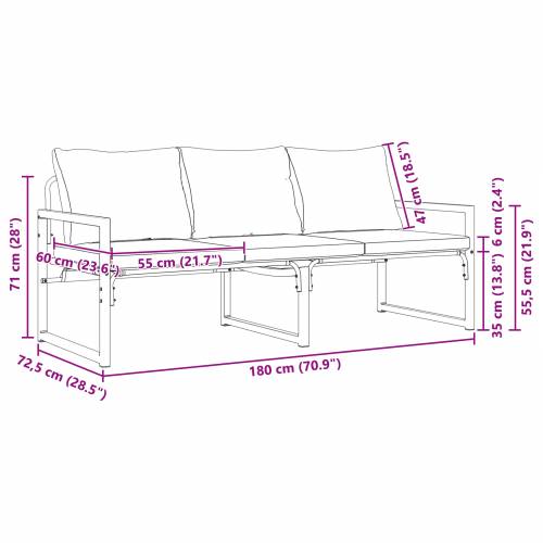 Crna 61 x 72.5 x 71 cm Čelik Cijena