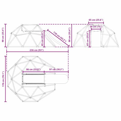 Piknik Dome s Toboganom za djecu 3-10 godina 247 cm 200 kg Cijena