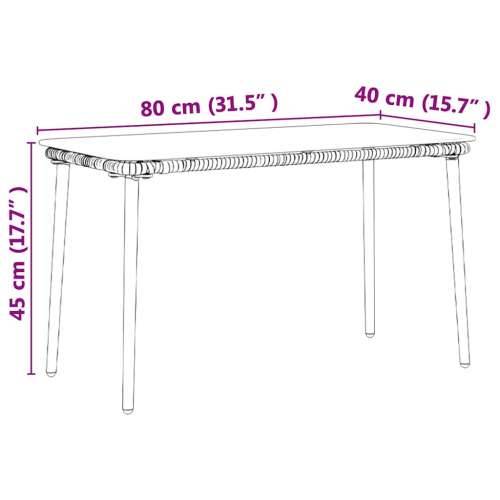 Stol za vrt Crna 80 x 40 x 45 cm Poli ratan Cijena