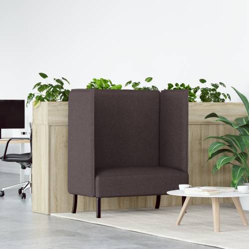 Kauč s visokim naslonom tamno smeđi 109x56x121 cm Tkanina Cijena
