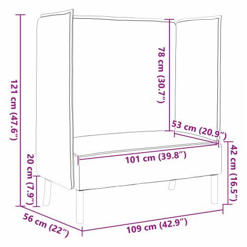 sofa s visokim naslonima Svijetlo žuta 109x56x121 cm Tkanina Cijena