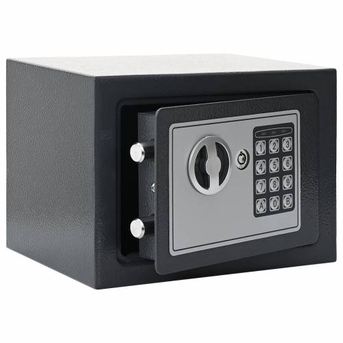 Elektronički digitalni sef tamno sivi 23x17x17 cm čelik Cijena